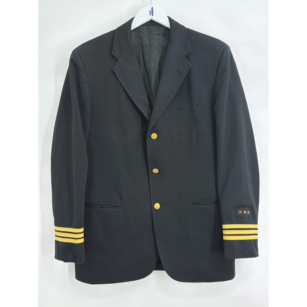 Vintage‎ Eastern Airline Pilot Uniform Blazer Jacket Gold Stripes 42R Hamilton